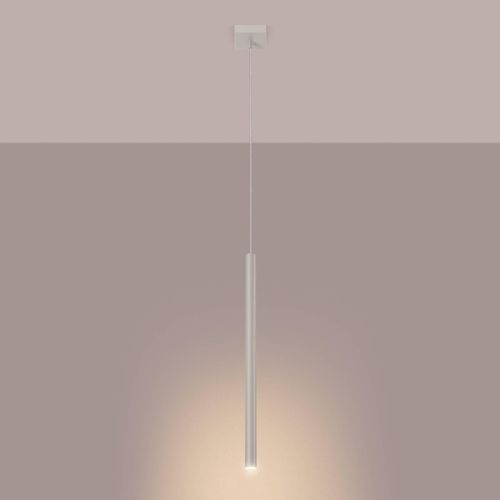 Hängelampe Pastelo, beige, Ø 2 cm, Stahl, 3-flg.