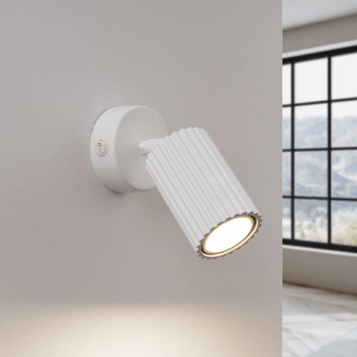 Wandstrahler Karbon, weiß, Ausladung 16 cm, Schalter, Alu