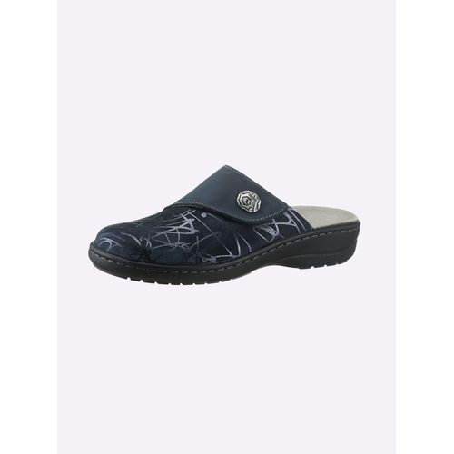Pantolette BELVIDA, Damen, Gr. 39, blau (mittelblau), Veloursleder, Schuhe