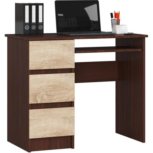 Schreibtisch AKORD A6 Wenge Front Sonoma-Eiche und 1 Ablagen B90 x H77 x T50 cm