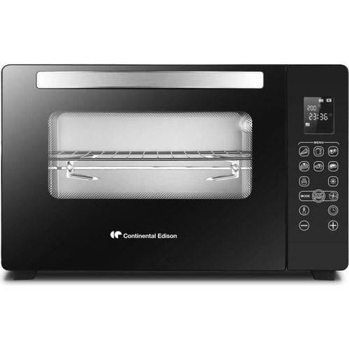 CONTINENTAL EDISON CEMF45DIG - Elektrischer Minibackofen 45L schwarz - 2000W - Drehspieß, natürliche Konvektion