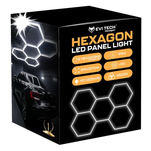 LED Lampe HEXAGON Deckenpanel Beleuchtung Werkstatt Garage Haus 319x217 cm