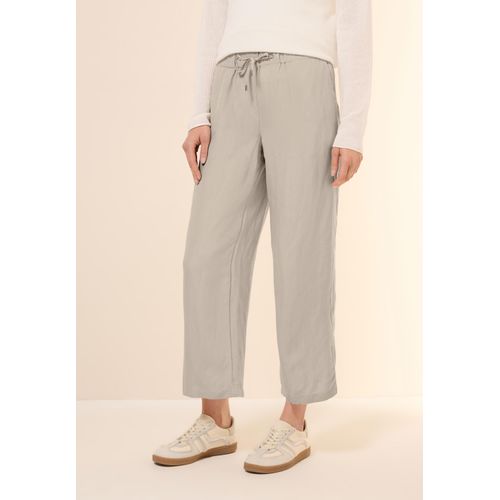 Stoffhose CECIL, Damen, Gr. L, Länge 26, pumice beige, Stoff, 55% Leinen, 45% Viskose, unifarben, casual, loose fit knöchelfrei, Hosen, mit Elastikbund