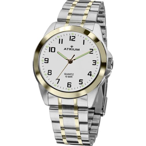 Quarzuhr ATRIUM, silber (silberfarben, weiß, goldfarben), Armbanduhren, Damen, Armbanduhr, Damenuhr, Edelstahlarmband, analog