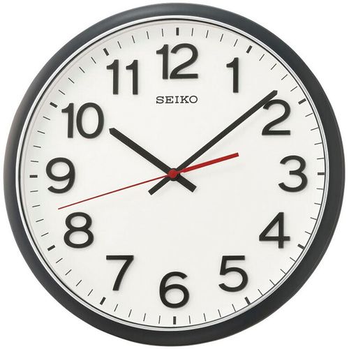 Wanduhr SEIKO, schwarz, Wanduhren, Ø 31cm, Quarzuhr, Wohnzimmer, Esszimmer, Arbeitszimmer, Küche