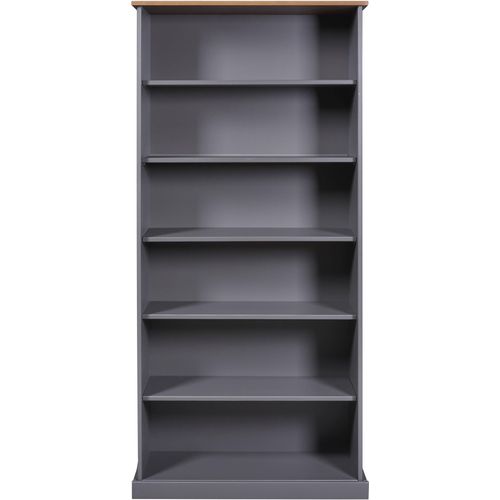 Bücherregal HOME AFFAIRE, grau, B:90cm H:190cm T:38,10cm, Massivholz, Regale