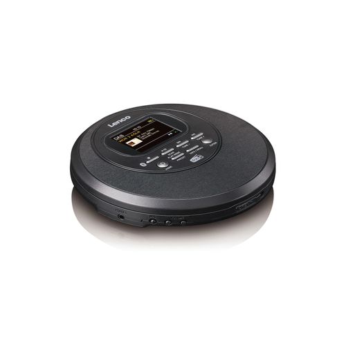 LENCO CD-Player "CD-500 Portabler CD-Player mit DAB+ Radio BT Akku", schwarz, B:15cm H:5cm T:17,5cm, Abspielgeräte
