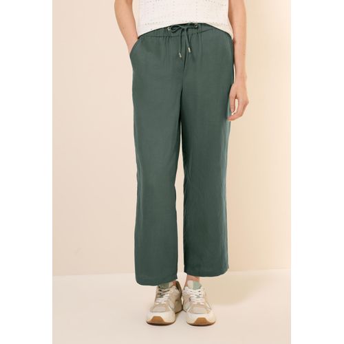 Stoffhose CECIL, Damen, Gr. XXL, Länge 26, balmy khaki, Stoff, 55% Leinen, 45% Viskose, unifarben, casual, loose fit knöchelfrei, Hosen, mit Elastikbund