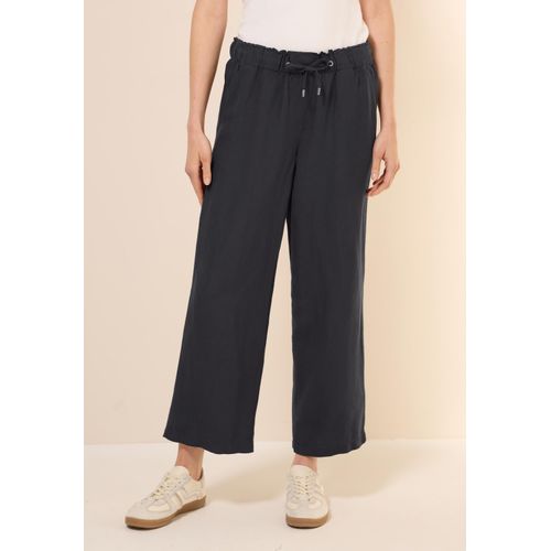 Stoffhose CECIL, Damen, Gr. M, Länge 26, volcanic grau, Stoff, 55% Leinen, 45% Viskose, unifarben, casual, loose fit knöchelfrei, Hosen, mit Elastikbund