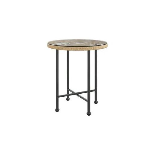 vidaXL Esstisch Ø50 cm Hartglas und Stahl