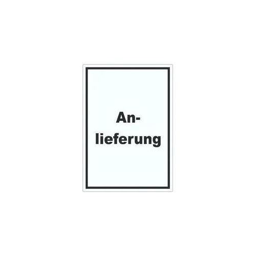 Anlieferung Aufkleber mit Text Annahme hochkant A8 (52x74mm)