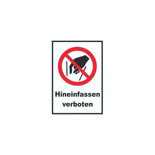 Hineinfassen verboten Schild A0 (841x1189mm)