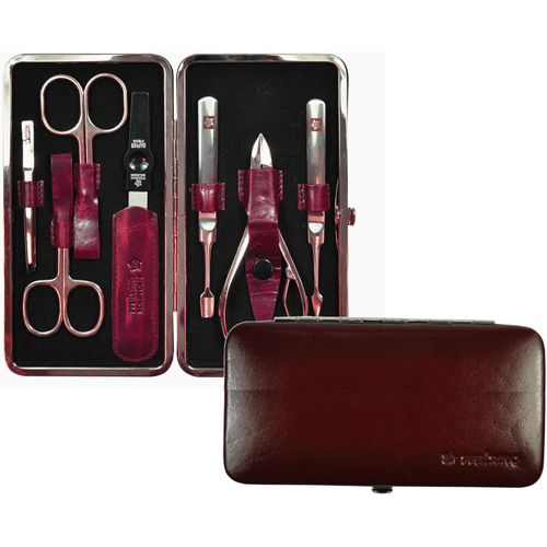 Maniküre-Etui PFEILRING, rot (bordeaux), Nageletuis, 7 tlg., Rindleder