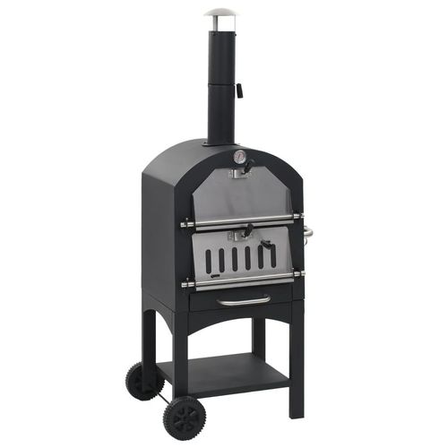 Prolenta Premium - Garten-Holzkohle-Pizzaofen mit Schamottstein
