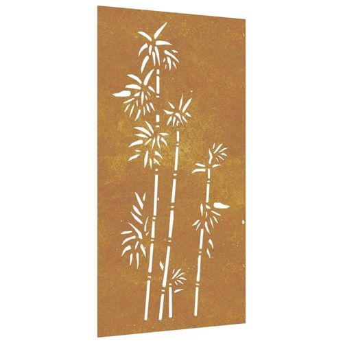 Prolenta Premium - Garten-Wanddeko 105x55 cm Cortenstahl Bambus-Design