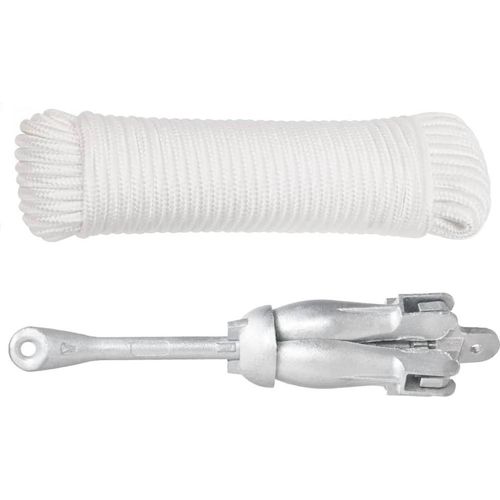 Prolenta Premium - Klappanker mit Seil Silber 8 kg feuerverzinktes Gusseisen