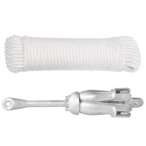 Prolenta Premium - Klappanker mit Seil Silber 6 kg feuerverzinktes Gusseisen