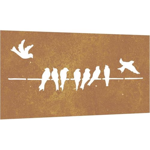 Prolenta Premium - Garten-Wanddeko 105x55 cm Cortenstahl Vogel-Design