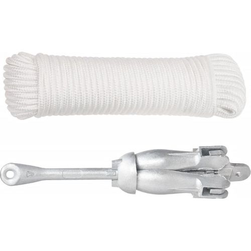 Prolenta Premium - Klappanker mit Seil Silber 4 kg feuerverzinktes Gusseisen