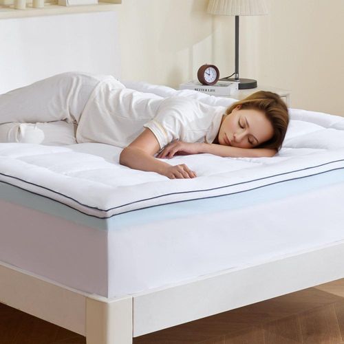 Matratzenschoner mit Memory-Schaum und Faserfüllung - Matratzenauflage 1524x2032mm - Optimaler Matratzenschutz - Hochwertige Materialien