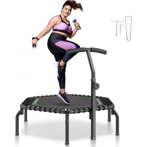 Mini-Fitness-Trampolin für Erwachsene - Indoor-Trainings-Rebounder mit Griff - 1384 mm - Perfekt für effektives Home-Workout