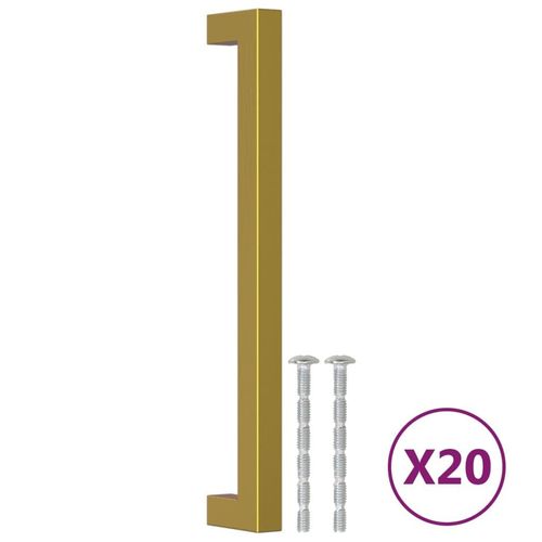 Prolenta Premium - Möbelgriffe 20 Stk. Golden 192 mm Edelstahl