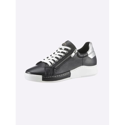 Sneaker ANDREA CONTI, Damen, Gr. 36, schwarz, Leder, Rindsleder, Glattleder, sportlich, Schuhe