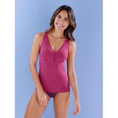 BH-Hemd WÄSCHEPUR, Damen, Gr. 52, N-Gr, pink (magenta), 95% Baumwolle, 5% Elasthan, BHs