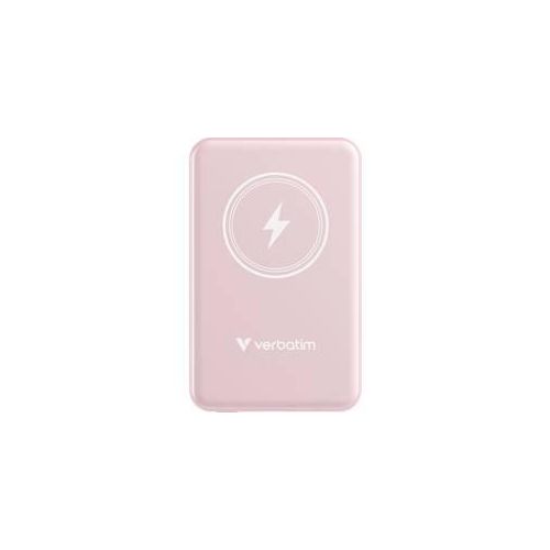 Verbatim Charge n Go Magnetic Wireless Powerbank 5000 mAh Fast Charge, Quick Charge 3.0, USB PD 3.0, Adaptive Fast Charge LiPo USB-C® Pink