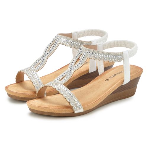 Vivance Sandalette »Sommerschuh«, Sandale, Sommerschuh mit Glitzerdetails und elastischem Riemchen VEGAN Image