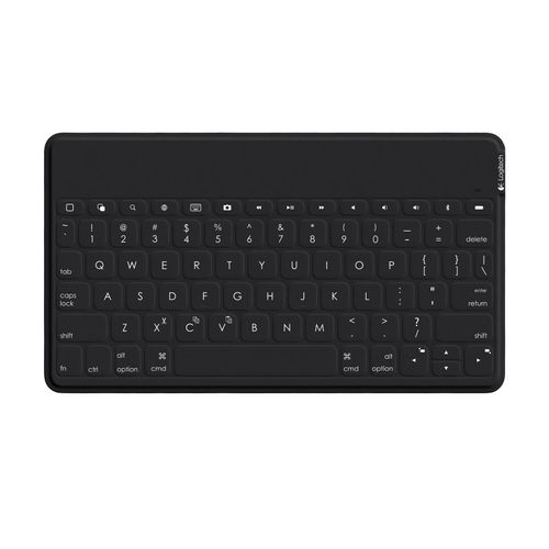 Logitech Tabletentastatur Bluetooth iOS Sondertasten Ultraleicht Geräuschlos 3 Monate Akkulaufzeit Tablets Smartphone AZERTY Layout Schwarz Einfach