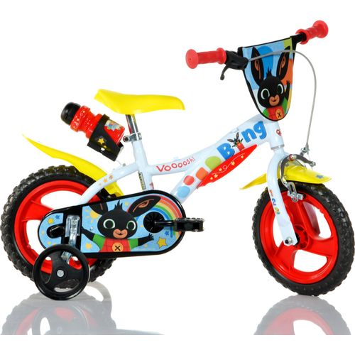 Acamar Films Kinderfahrräder Jungen Bing 12 Zoll 21 cm Jungen Über Treppen Weiß/Rot