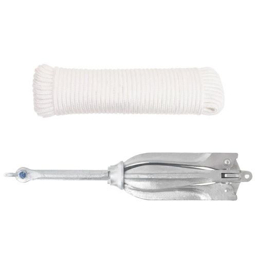 Prolenta Premium - Klappanker mit Seil Silber 10 kg Feuerverzinktes Gusseisen