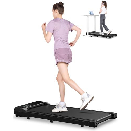 Laufband-Laufmatte - Heim-Laufbänder mit Geschwindigkeit 1-8 km/h - Silent Motor Booster - Laufband unter dem Schreibtisch - schwarz