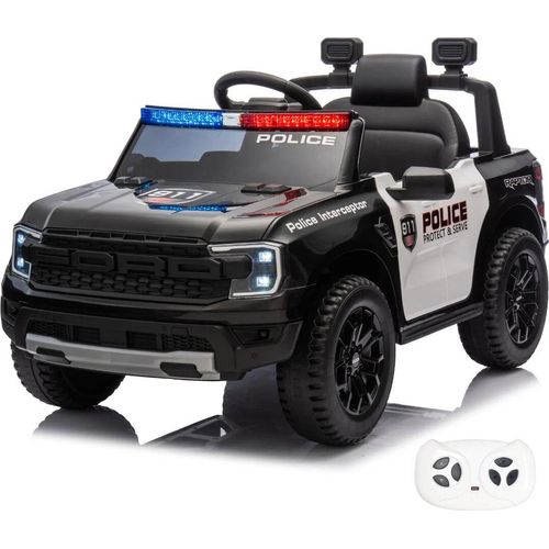 Elektro-Polizeiauto für Kinder 12V - Ford Raptor - 1 bis 5 Jahre - mit Fernbedienung - Schwarz