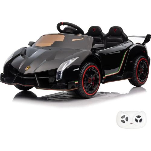 Kinder Elektro Auto 12V - Lamborghini Veneno - 1 bis 6 Jahre - mit Fernbedienung - Schwarz