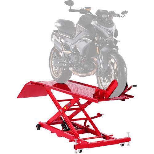 VEVOR Motorradheber Motorradhebebühne Hydraulisch (Max. 787 mm Hubhöhe) Hebeständer Rollbar, Fahrrad-Reparaturständer (453,59 kg belastbar) mit Sicherheitsschloss für Geländefahrzeuge Dirtbikes