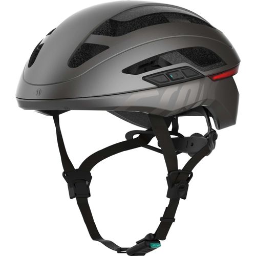 Fahrradhelm CRNK Angler Alpha - Metallic Black - M - Bluetooth - LED - Blinker