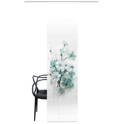 Schiebegardine HEINE HOME, grün (mint, weiß), B:60cm H:245cm, Polyester, Gardinen