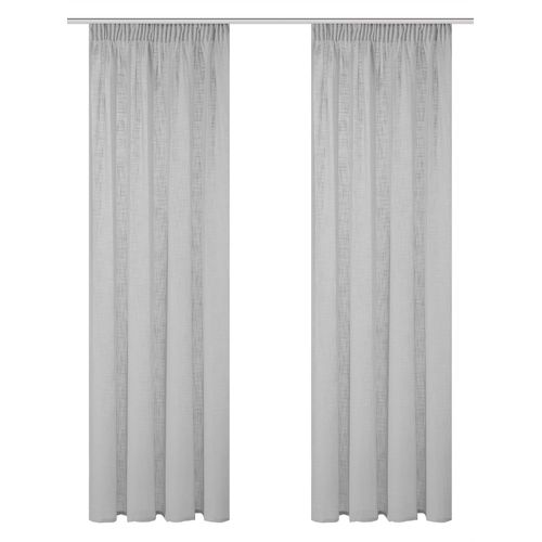 Gardine HEINE HOME Gr. 3, grau, B:140cm H:245cm, Polyester, Gardinen