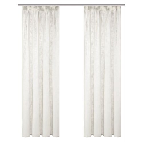 Gardine HEINE HOME Gr. 1, weiß (wollweiß), B:140cm H:160cm, Polyester, Gardinen
