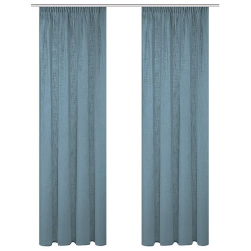 Gardine HEINE HOME Gr. 2, blau (rauchblau), B:140cm H:225cm, Polyester, Gardinen