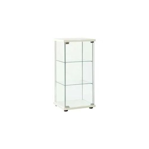 vidaXL Vitrine Hartglas Weiß