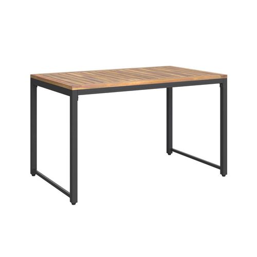 Ambia Garden Loungetisch , Natur, Schwarz , Holz, Metall , Akazie , vollmassiv , rechteckig , 100x42x60 cm , Loungemöbel, Loungetische