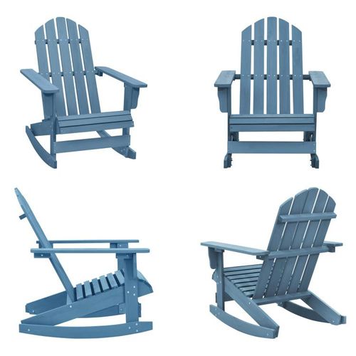 vidaXL Adirondack Schaukelstuhl Massivholz Tanne Blau - Schaukelstuhl - Schaukelstühle - Garten-Schaukelstuhl - Garten-Schaukelstühle