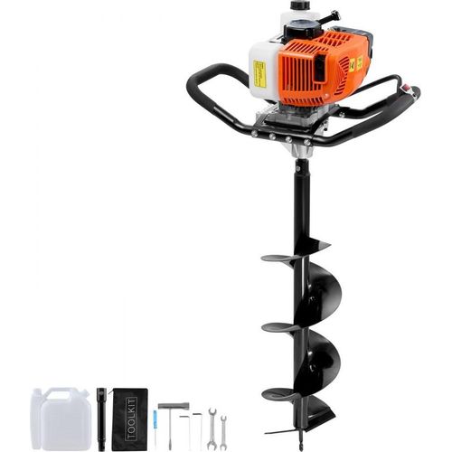 Erdbohrer 63CC - Pfahlbohrer Ø200x800mm - Erdbohrgerät für Garten und Bau - leistungsstark und effizient