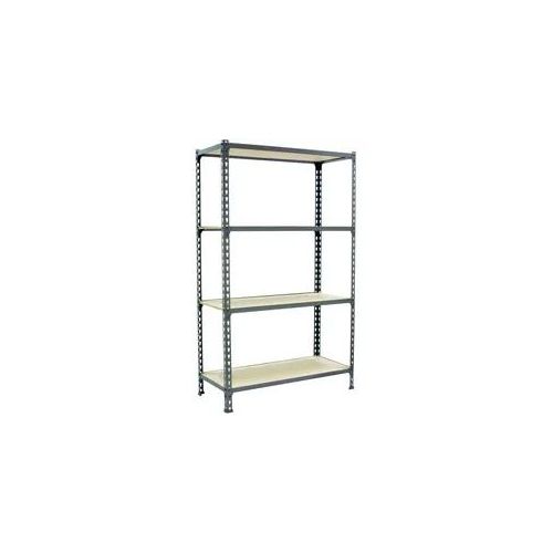 PROREGAL Schwerlastregal MID MULI | HxBxT 150x100x50cm | 4 Fachböden | Fachlast 150kg | Grau | Lagerregal Kellerregal Werkstattregal Fachbodenregal