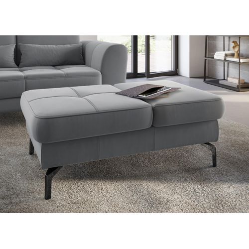 Hocker SIT & MORE "Bendigo", grau (hellgrau), B:114cm H:45cm T:71cm, Hocker, Polsterhocker, mit Klappfunktion, Bodenfreiheit 15 cm, wahlweise in 2 Fußfarben