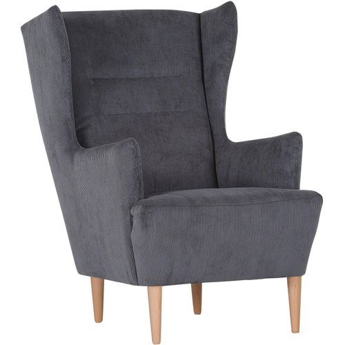 Ohrensessel GUTMANN FACTORY, grau (anthrazit), B:70cm H:104cm T:90cm, 88% Polyester 12% Nylon, Sessel