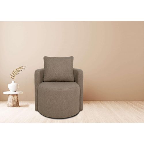 Sessel ANDAS, grau (warm grau), B:76cm H:84cm T:75cm, 100% recyceltes PES, Sessel, mit wendbarem Rückenkissen, auch in recyceltem Stoff erhältlich